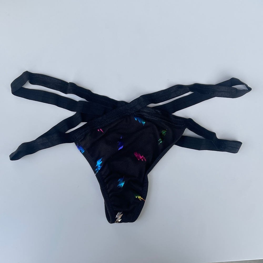 Cute Booty Lounge Black Thong with Pink Accents